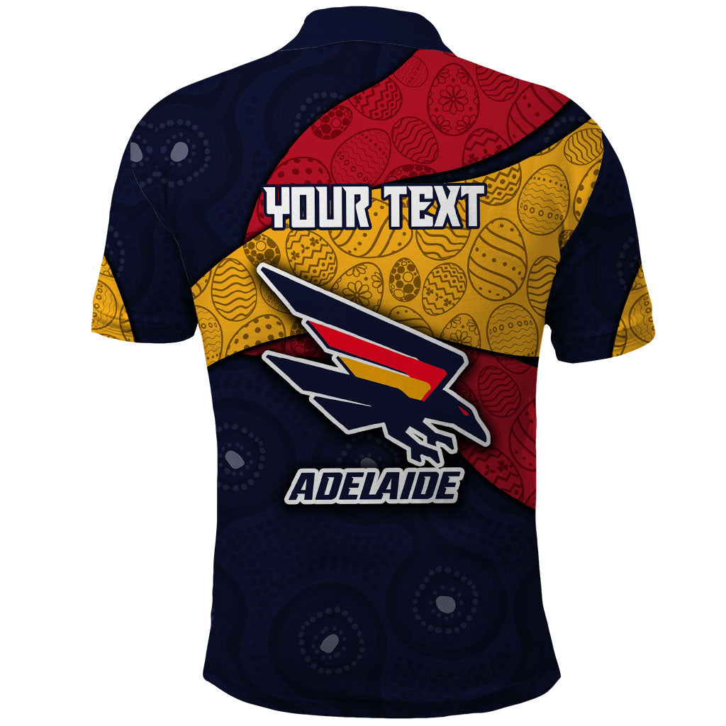 Personalized Adelaide Football Polo Shirt Easter Egg Pattern Red Blue Tribal Dot Art Style
