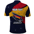 Personalized Adelaide Football Polo Shirt Easter Egg Pattern Red Blue Tribal Dot Art Style