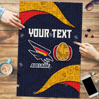 Personalized Adelaide Football Puzzle Easter Egg Pattern Red Blue Tribal Dot Art Style