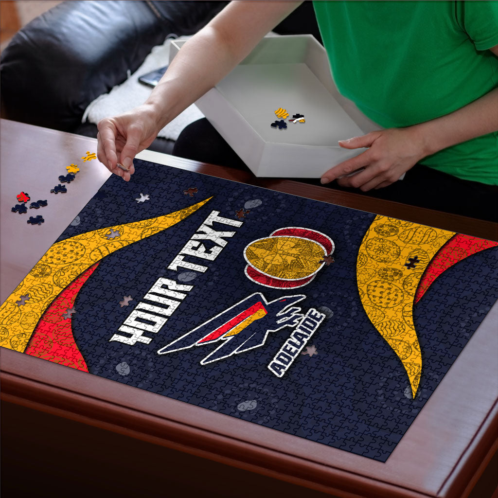Personalized Adelaide Football Puzzle Easter Egg Pattern Red Blue Tribal Dot Art Style