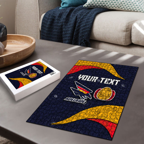 Personalized Adelaide Football Puzzle Easter Egg Pattern Red Blue Tribal Dot Art Style