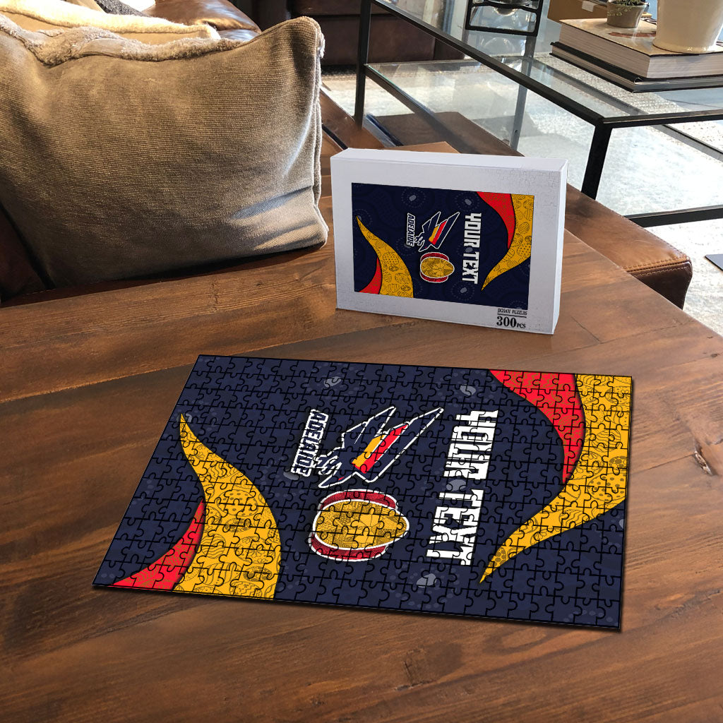 Personalized Adelaide Football Puzzle Easter Egg Pattern Red Blue Tribal Dot Art Style