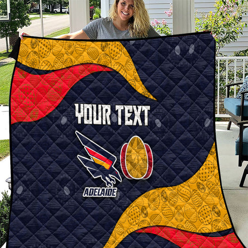 Personalized Adelaide Football Quilt Easter Egg Pattern Red Blue Tribal Dot Art Style