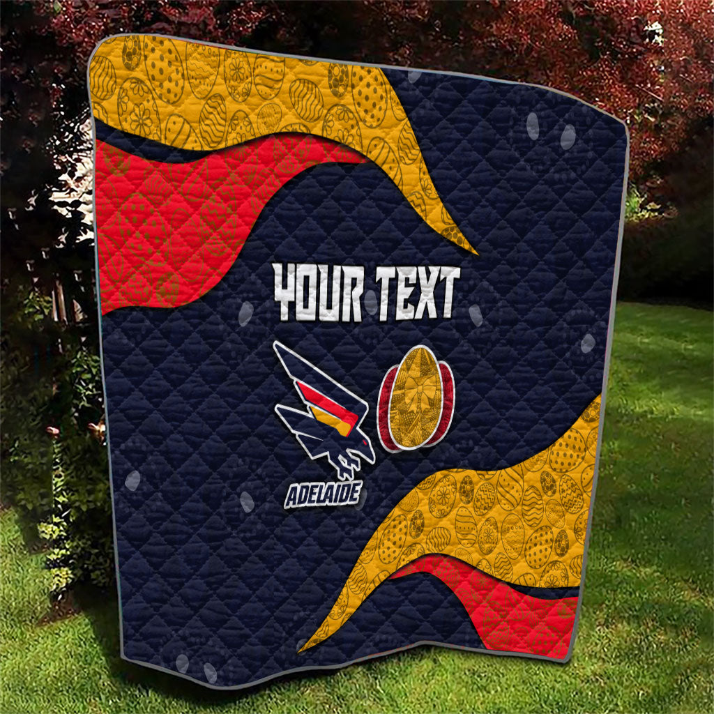 Personalized Adelaide Football Quilt Easter Egg Pattern Red Blue Tribal Dot Art Style