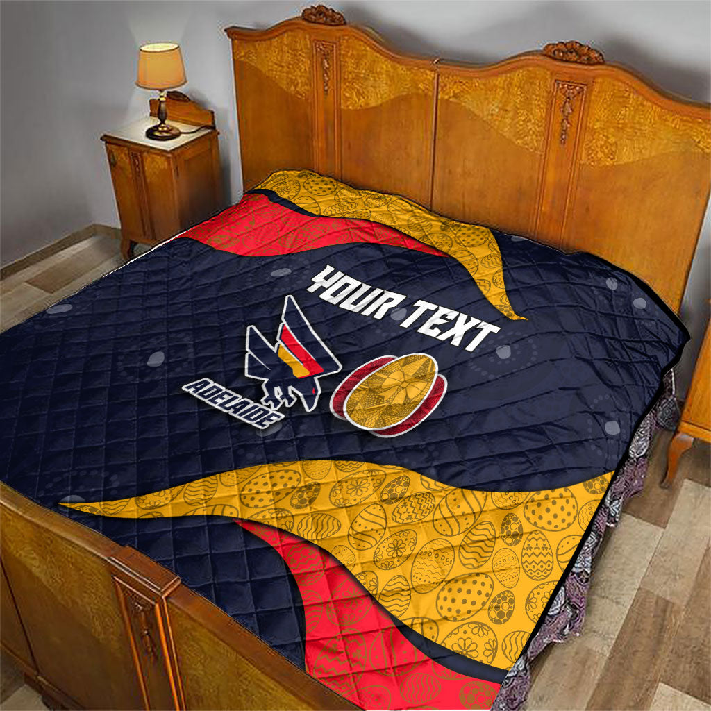 Personalized Adelaide Football Quilt Easter Egg Pattern Red Blue Tribal Dot Art Style