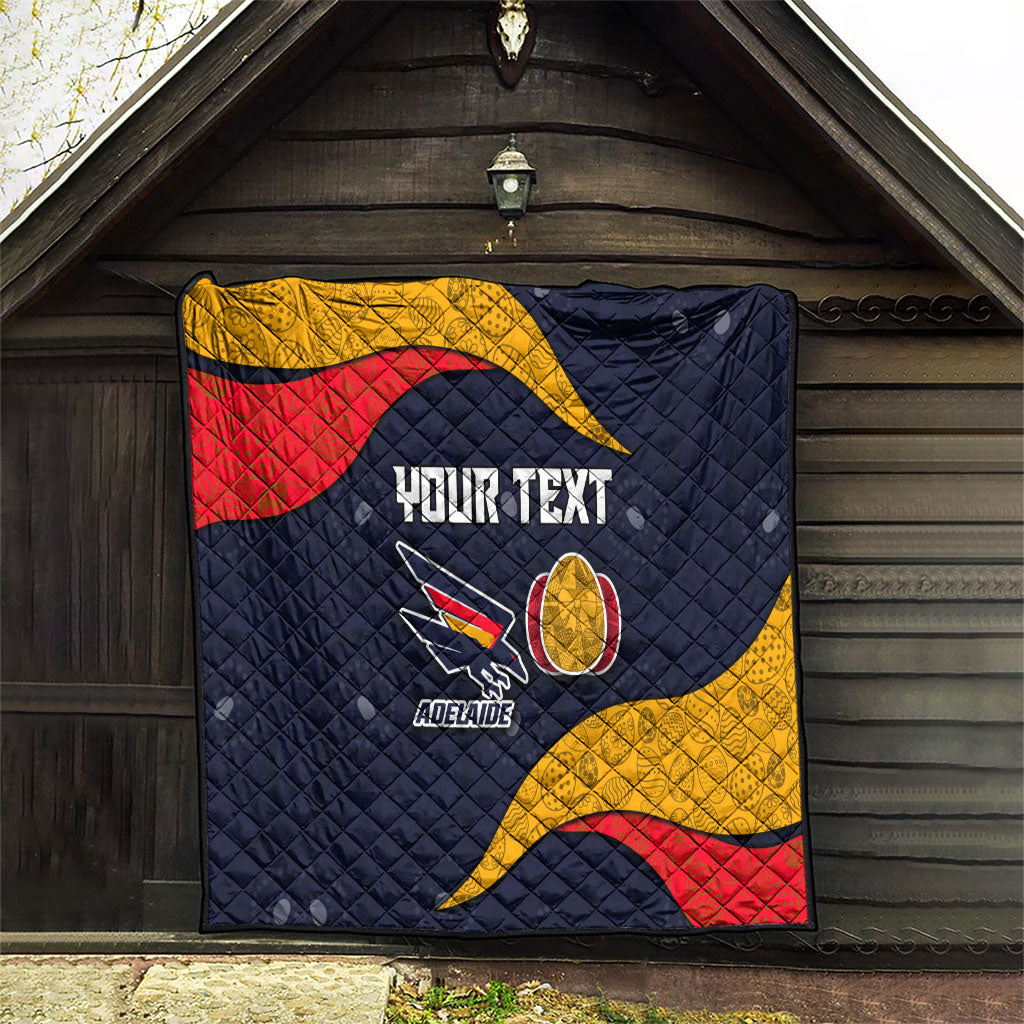 Personalized Adelaide Football Quilt Easter Egg Pattern Red Blue Tribal Dot Art Style