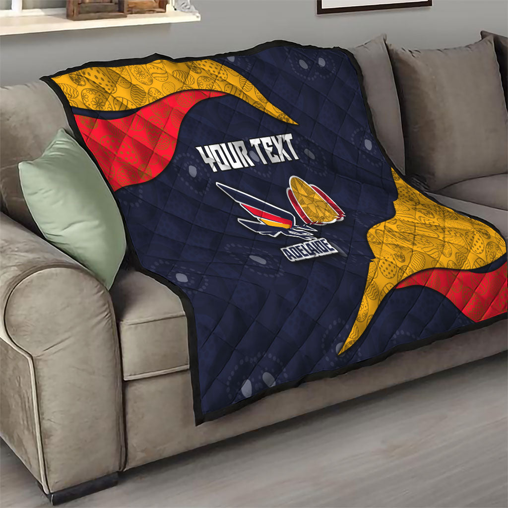Personalized Adelaide Football Quilt Easter Egg Pattern Red Blue Tribal Dot Art Style