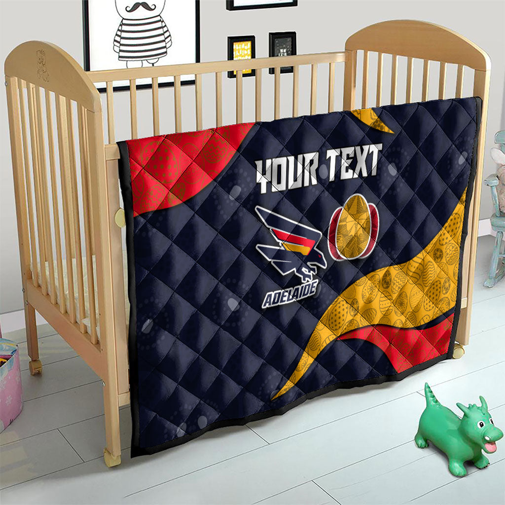 Personalized Adelaide Football Quilt Easter Egg Pattern Red Blue Tribal Dot Art Style