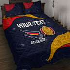 Personalized Adelaide Football Quilt Bed Set Easter Egg Pattern Red Blue Tribal Dot Art Style