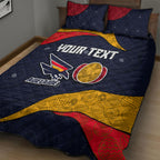 Personalized Adelaide Football Quilt Bed Set Easter Egg Pattern Red Blue Tribal Dot Art Style