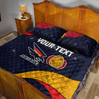 Personalized Adelaide Football Quilt Bed Set Easter Egg Pattern Red Blue Tribal Dot Art Style
