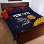Personalized Adelaide Football Quilt Bed Set Easter Egg Pattern Red Blue Tribal Dot Art Style