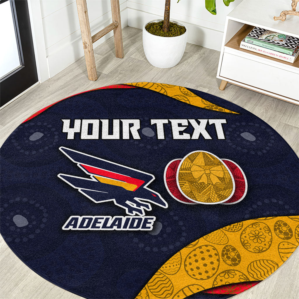 Personalized Adelaide Football Round Carpet Easter Egg Pattern Red Blue Tribal Dot Art Style