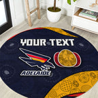 Personalized Adelaide Football Round Carpet Easter Egg Pattern Red Blue Tribal Dot Art Style