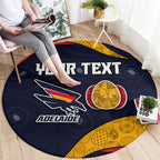 Personalized Adelaide Football Round Carpet Easter Egg Pattern Red Blue Tribal Dot Art Style