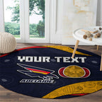 Personalized Adelaide Football Round Carpet Easter Egg Pattern Red Blue Tribal Dot Art Style