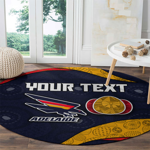 Personalized Adelaide Football Round Carpet Easter Egg Pattern Red Blue Tribal Dot Art Style