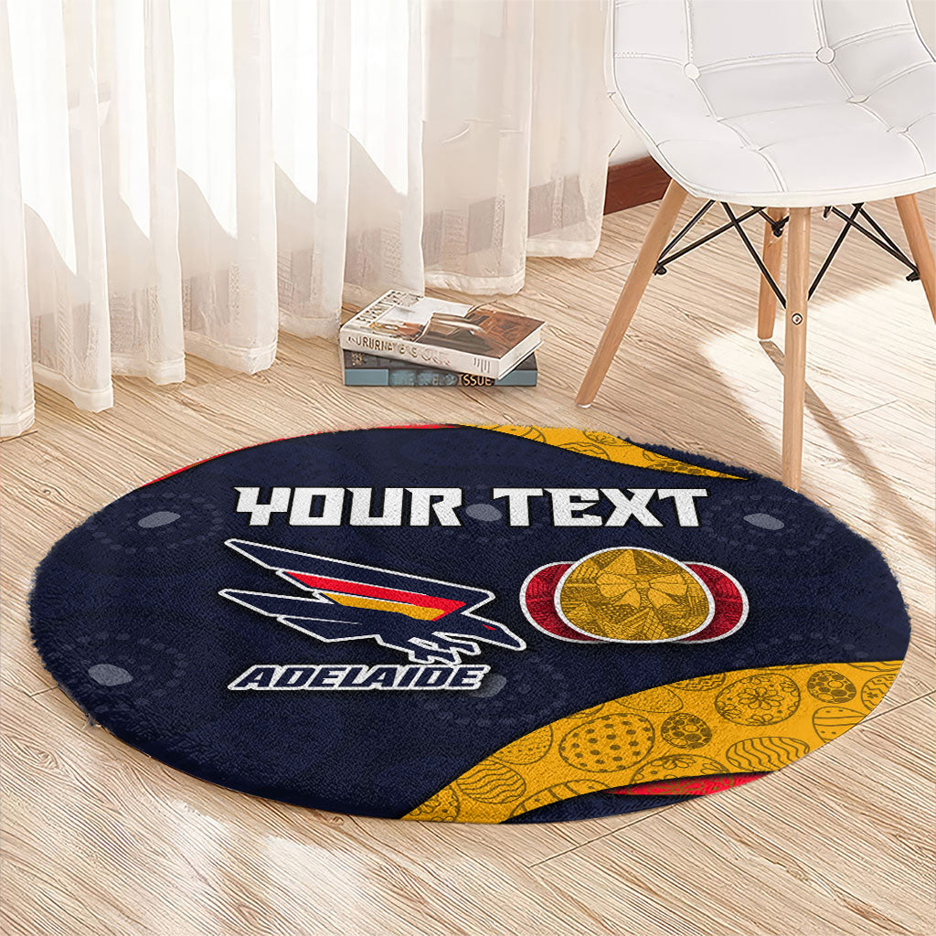 Personalized Adelaide Football Round Carpet Easter Egg Pattern Red Blue Tribal Dot Art Style