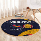 Personalized Adelaide Football Round Carpet Easter Egg Pattern Red Blue Tribal Dot Art Style