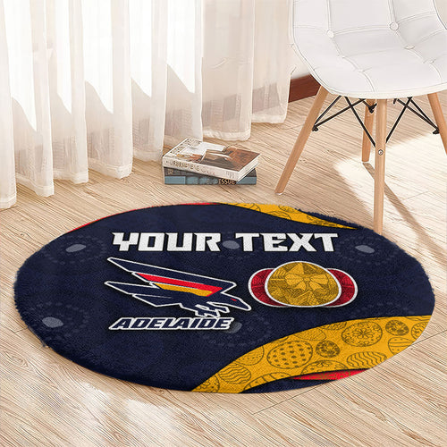 Personalized Adelaide Football Round Carpet Easter Egg Pattern Red Blue Tribal Dot Art Style