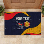 Personalized Adelaide Football Rubber Doormat Easter Egg Pattern Red Blue Tribal Dot Art Style