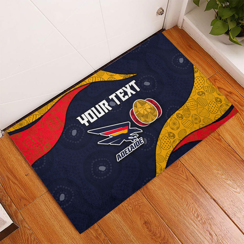 Personalized Adelaide Football Rubber Doormat Easter Egg Pattern Red Blue Tribal Dot Art Style