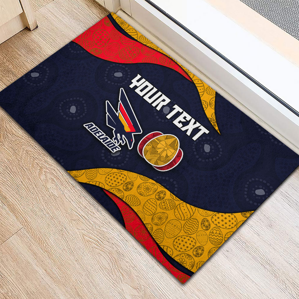 Personalized Adelaide Football Rubber Doormat Easter Egg Pattern Red Blue Tribal Dot Art Style
