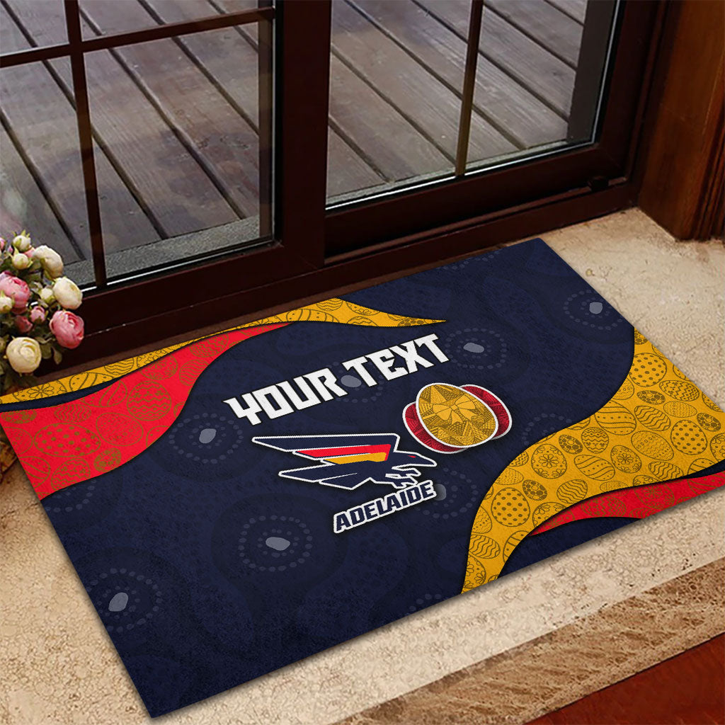 Personalized Adelaide Football Rubber Doormat Easter Egg Pattern Red Blue Tribal Dot Art Style