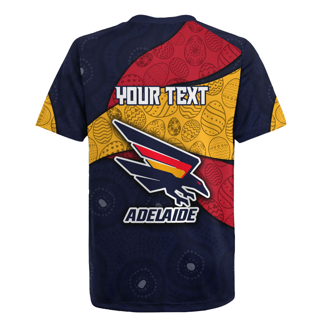 Personalized Adelaide Football Rugby Jersey Easter Egg Pattern Red Blue Tribal Dot Art Style