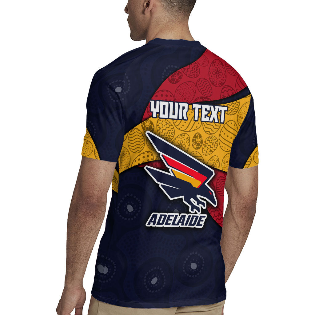 Personalized Adelaide Football Rugby Jersey Easter Egg Pattern Red Blue Tribal Dot Art Style