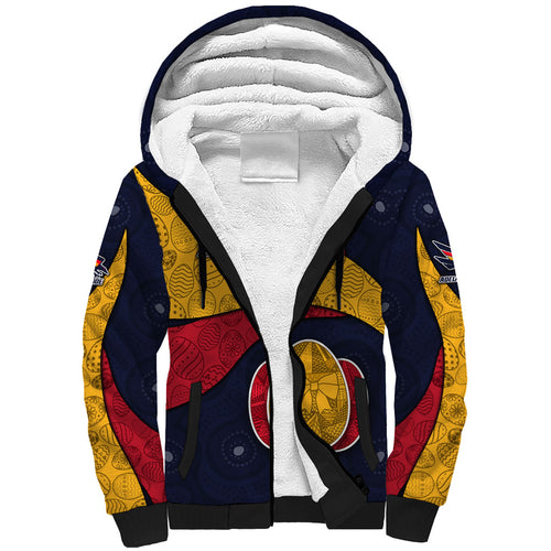 Personalized Adelaide Football Sherpa Hoodie Easter Egg Pattern Red Blue Tribal Dot Art Style