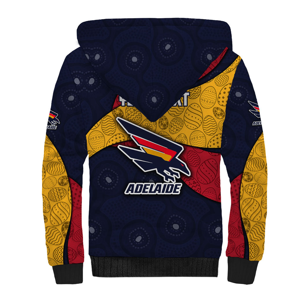 Personalized Adelaide Football Sherpa Hoodie Easter Egg Pattern Red Blue Tribal Dot Art Style