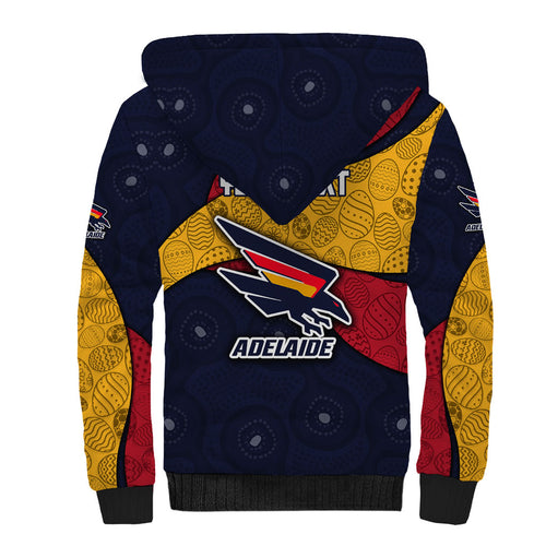 Personalized Adelaide Football Sherpa Hoodie Easter Egg Pattern Red Blue Tribal Dot Art Style
