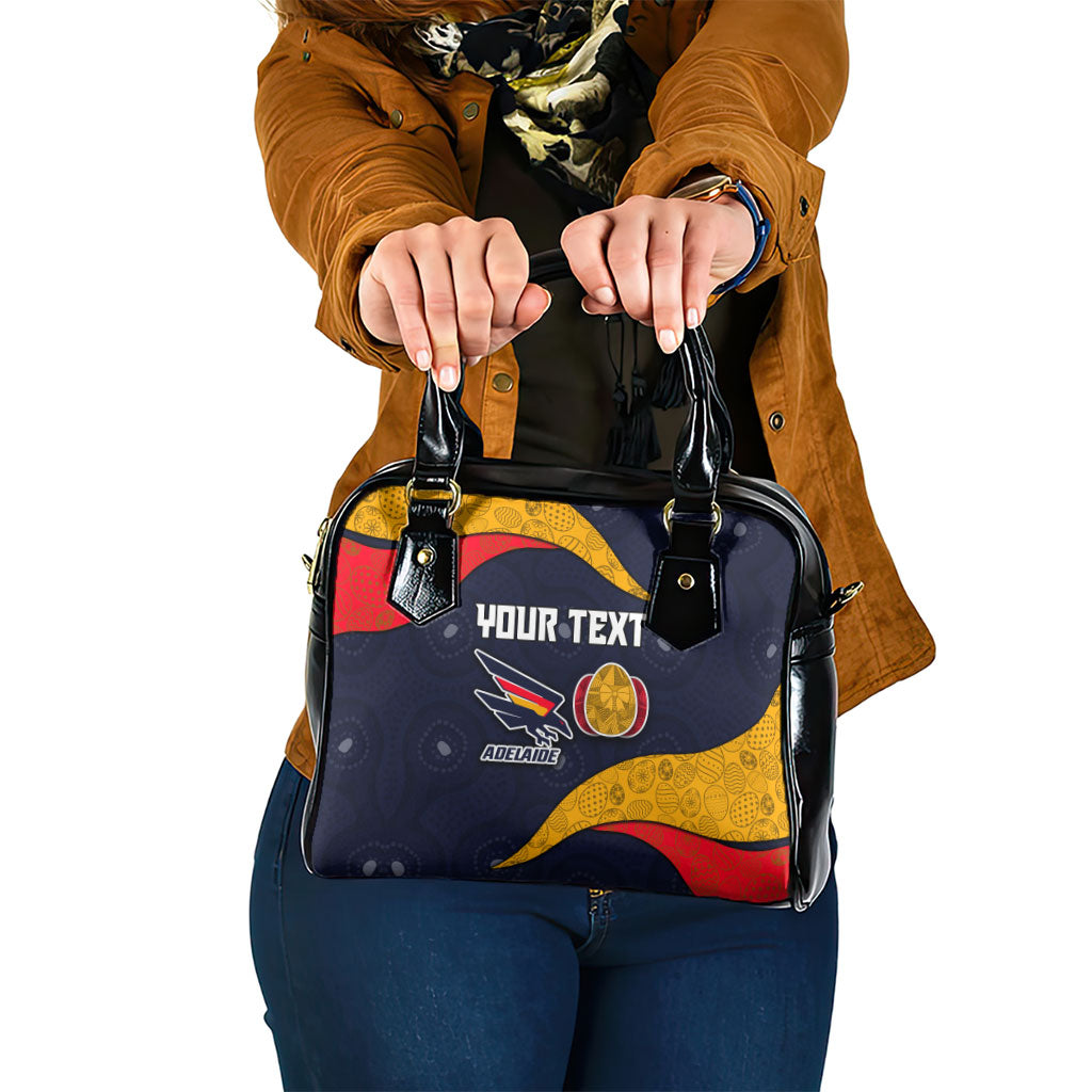 Personalized Adelaide Football Shoulder Handbag Easter Egg Pattern Red Blue Tribal Dot Art Style