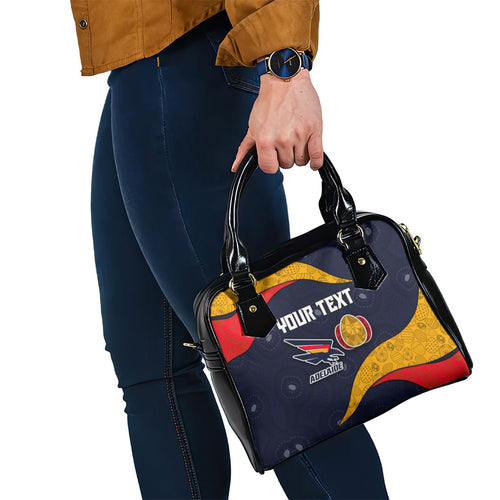 Personalized Adelaide Football Shoulder Handbag Easter Egg Pattern Red Blue Tribal Dot Art Style