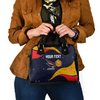 Personalized Adelaide Football Shoulder Handbag Easter Egg Pattern Red Blue Tribal Dot Art Style