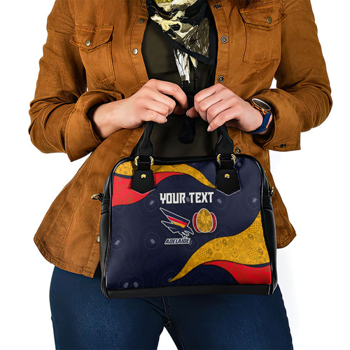 Personalized Adelaide Football Shoulder Handbag Easter Egg Pattern Red Blue Tribal Dot Art Style