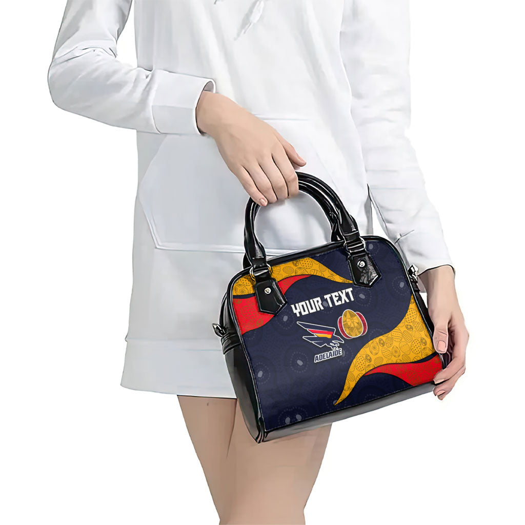 Personalized Adelaide Football Shoulder Handbag Easter Egg Pattern Red Blue Tribal Dot Art Style