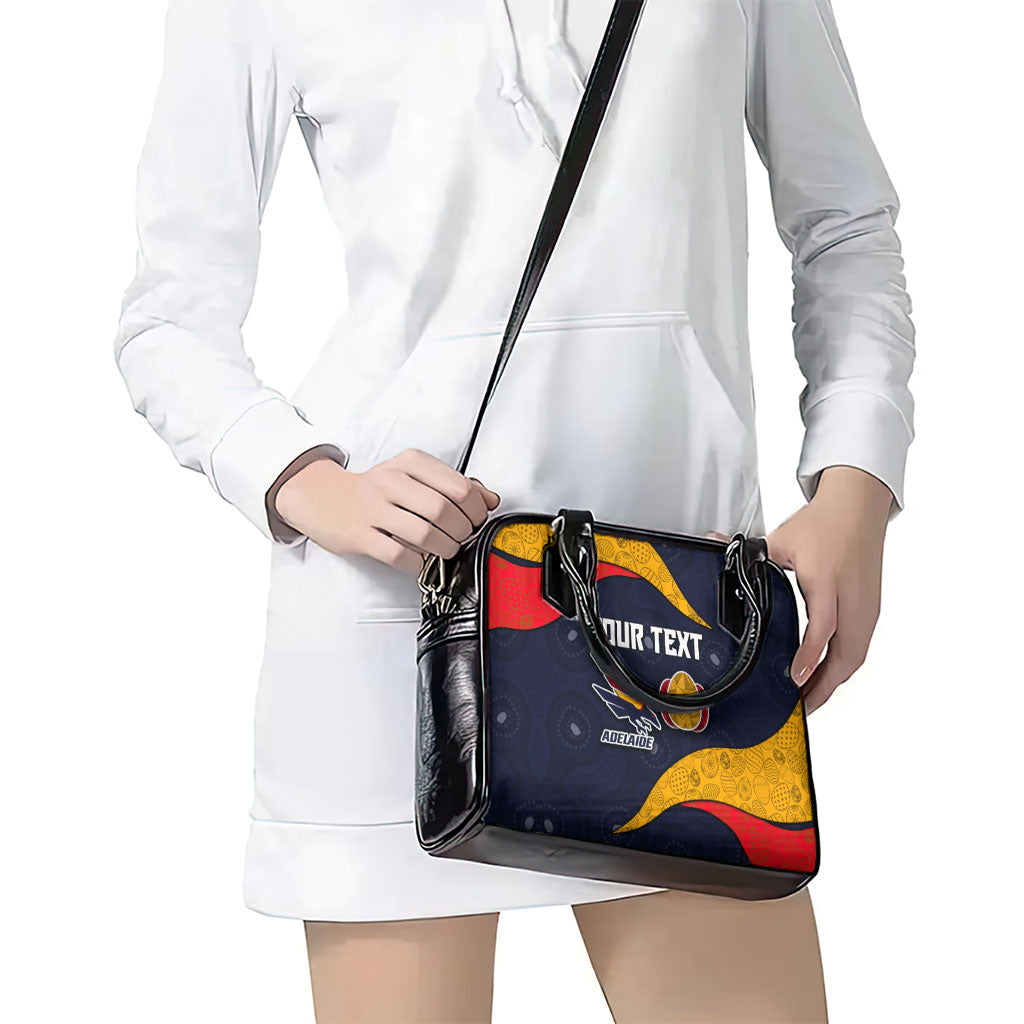 Personalized Adelaide Football Shoulder Handbag Easter Egg Pattern Red Blue Tribal Dot Art Style