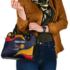 Personalized Adelaide Football Shoulder Handbag Easter Egg Pattern Red Blue Tribal Dot Art Style
