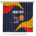 Personalized Adelaide Football Shower Curtain Easter Egg Pattern Red Blue Tribal Dot Art Style