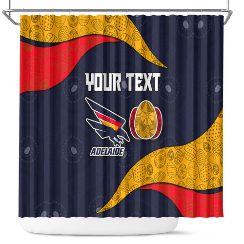 Personalized Adelaide Football Shower Curtain Easter Egg Pattern Red Blue Tribal Dot Art Style