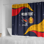 Personalized Adelaide Football Shower Curtain Easter Egg Pattern Red Blue Tribal Dot Art Style