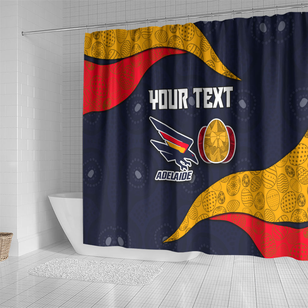 Personalized Adelaide Football Shower Curtain Easter Egg Pattern Red Blue Tribal Dot Art Style