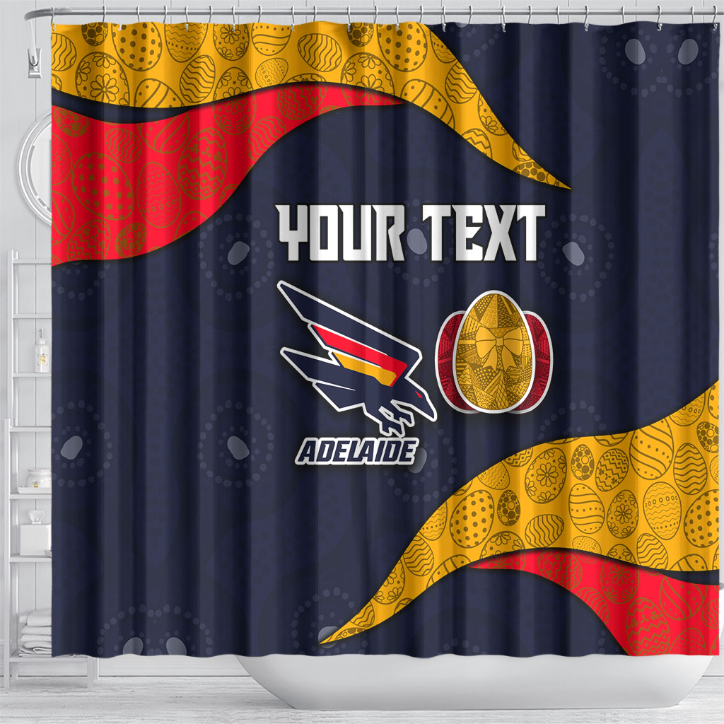 Personalized Adelaide Football Shower Curtain Easter Egg Pattern Red Blue Tribal Dot Art Style