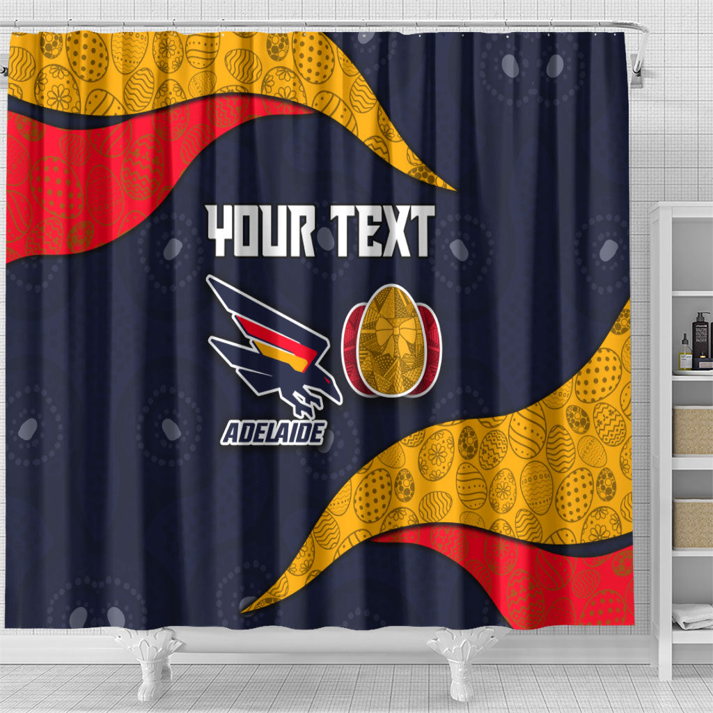 Personalized Adelaide Football Shower Curtain Easter Egg Pattern Red Blue Tribal Dot Art Style