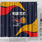Personalized Adelaide Football Shower Curtain Easter Egg Pattern Red Blue Tribal Dot Art Style