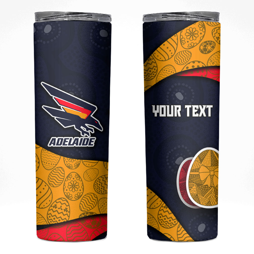 Personalized Adelaide Football Skinny Tumbler Easter Egg Pattern Red Blue Tribal Dot Art Style