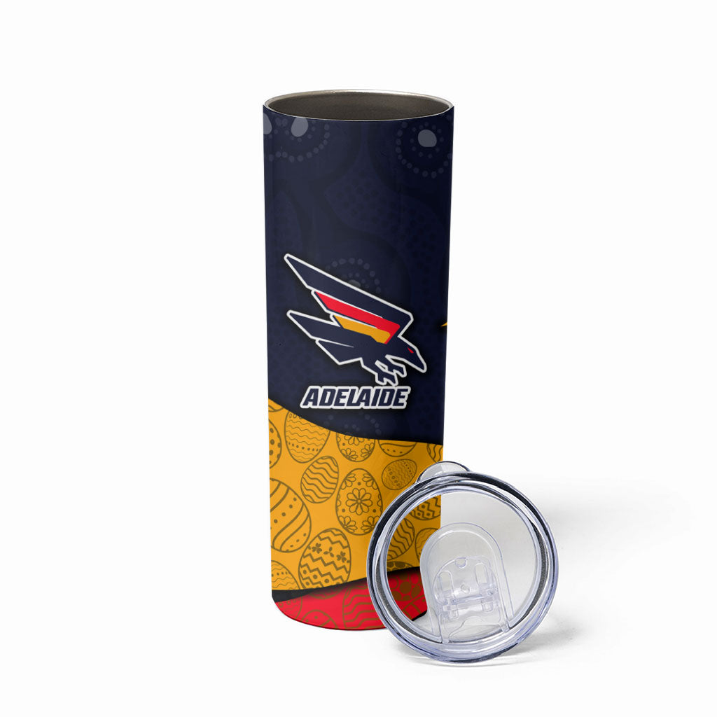 Personalized Adelaide Football Skinny Tumbler Easter Egg Pattern Red Blue Tribal Dot Art Style