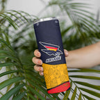 Personalized Adelaide Football Skinny Tumbler Easter Egg Pattern Red Blue Tribal Dot Art Style